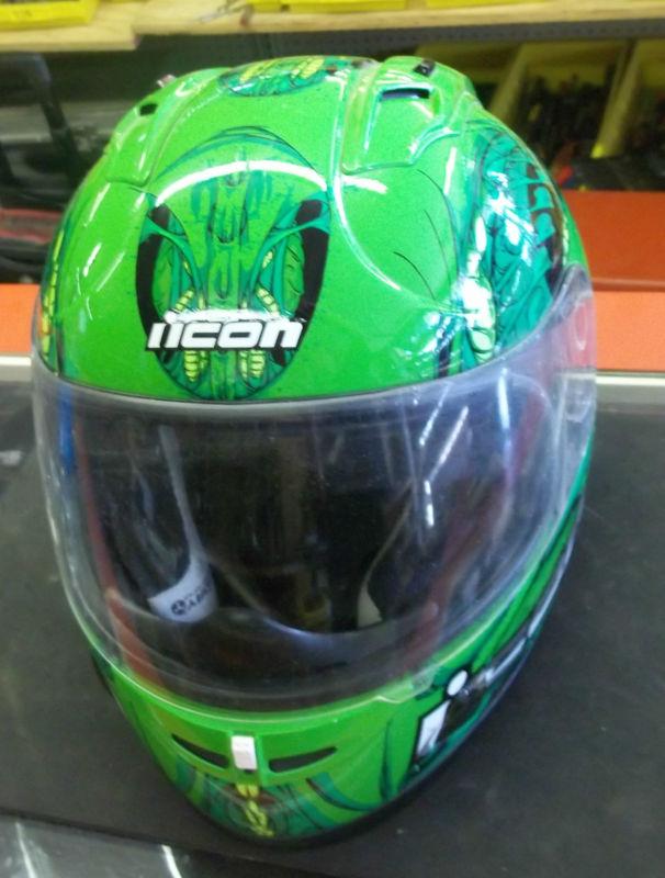 Icon speedfreak kawasaki green motorcycle helmet size m speed freak medium
