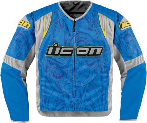 Icon overlord sportbike sb1 mesh jacket blue 2xl xxl new