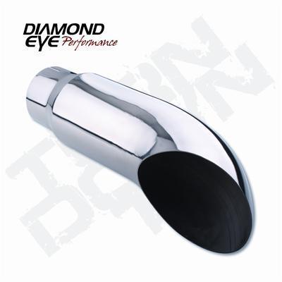 Exhaust tip single round slip-on stainless 4" id 5" out turndown slant