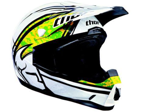 Thor 2013 quadrant splatter helmet green white mx motorcross atv xs x-small new