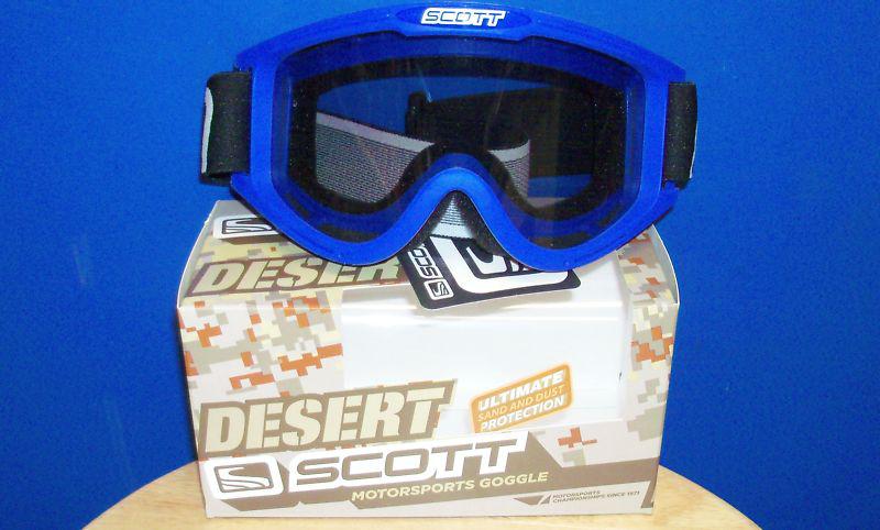 Blue scott  83x desert motorcycle dirt bike atv goggles single grey lens