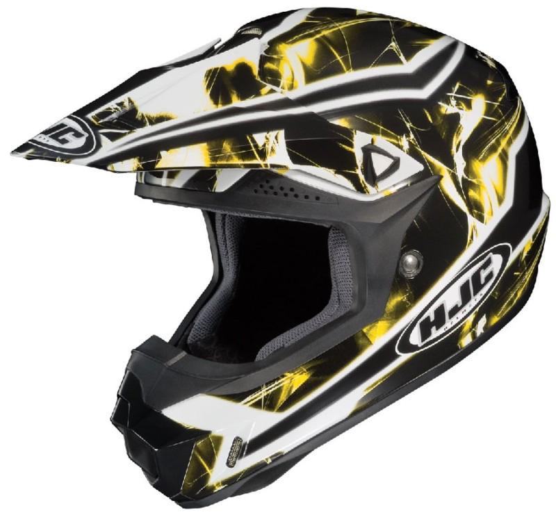 Hjc large yellow cl-x6 hydron dirt bike motox off-road helmet lrg l motocross mx