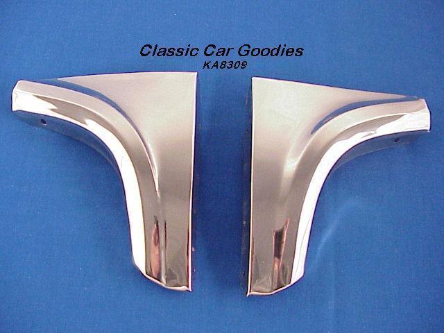1955-1956 ford fender skirt scuff pads polished ss