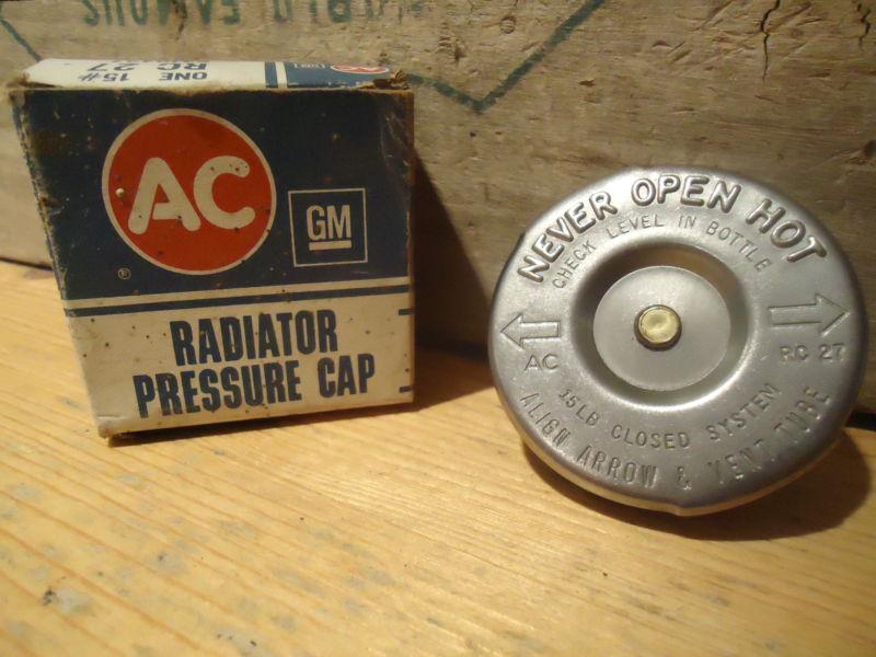 Nos 1966-1972 chevy gm ac radiator cap 15lb 6410427 pontiac rc-27 original nib