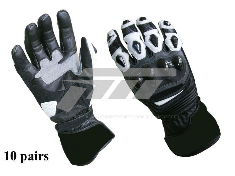 Leather motor bike racing gloves 