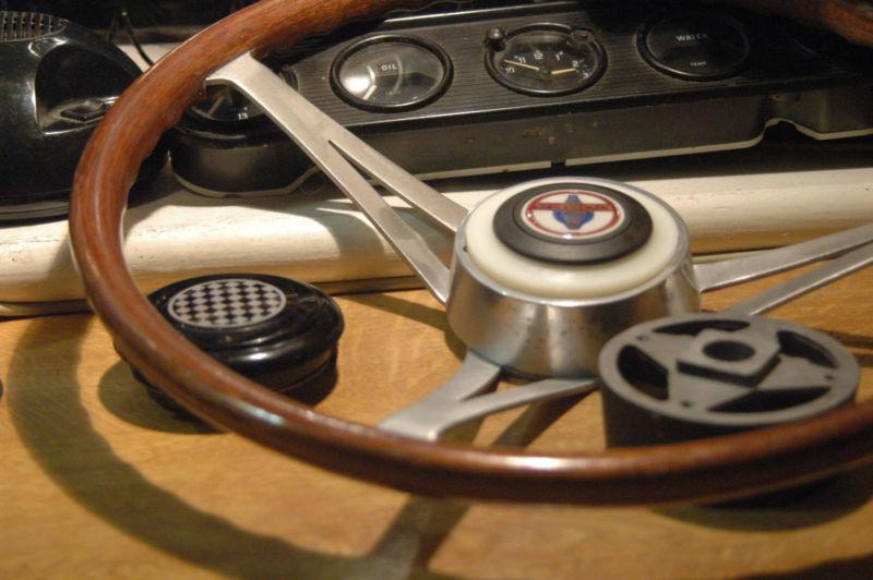 Ac  cobra > 15" speedwell genuine wood steering  wheel >nos