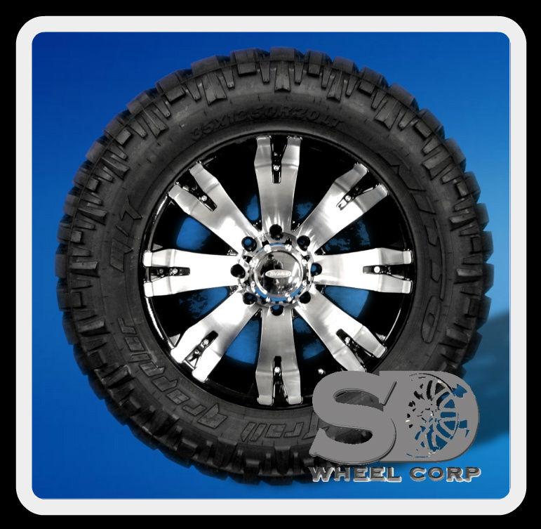 20" x 9" diamo 8 karat wheels with 35x12.50x20 nitto trail grappler tires rims 