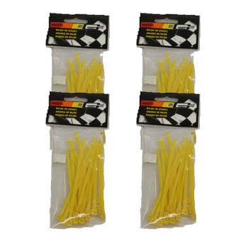 100 - mr gasket 4" nylon plastic zip tie wraps tie-wraps straps reusable -yellow