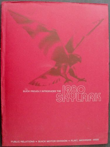 1980 buick skylark press kit with photos and releases in portfolio