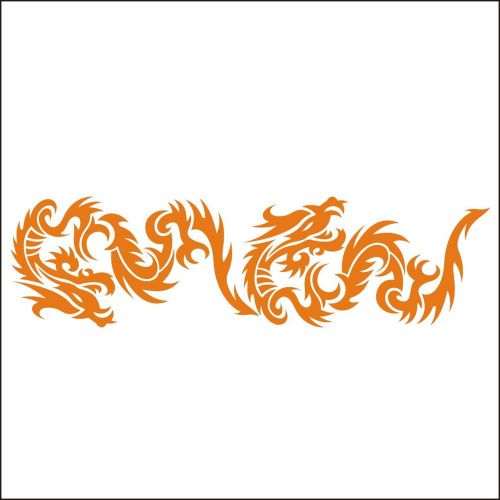 3002__o car stiker set tribal dragons ( orange)