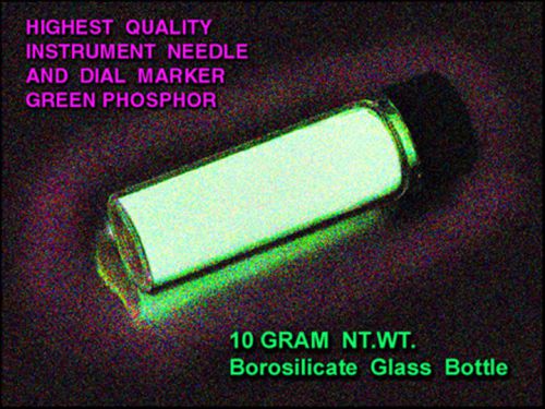 Ultra-green phosphor 5 gms. in borosilicate vial - long glowing/uv sensitive