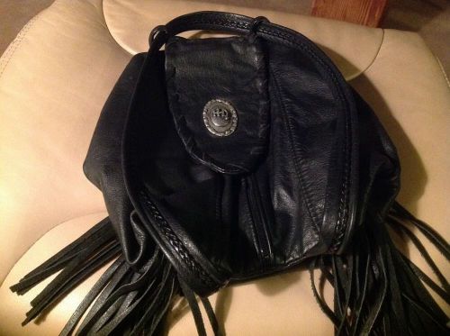 Harley-davidson black pack purse with fringe
