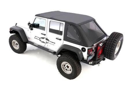 ,2007-2016 soft top jeep wrangler unlimited black tint bowless combo top 9083235