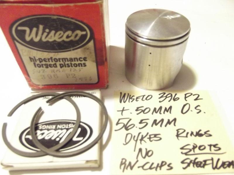 Suzuki wiseco 396 p2 piston and ring set dykes +.50mm 56.5mm '76 rm125 rm125a 