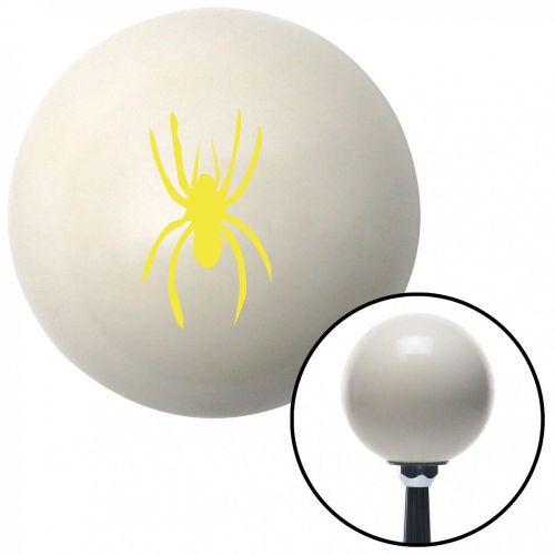 Yellow spider image ivory shift knob with 16mm x 1.5 insertgear plastic
