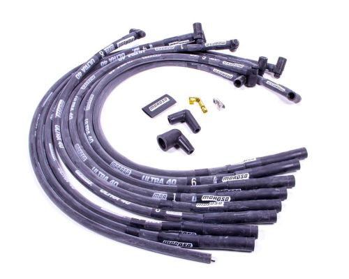 Moroso ultra 40 spark plug wire set spiral core 8.65 mm black bbc p/n 73819