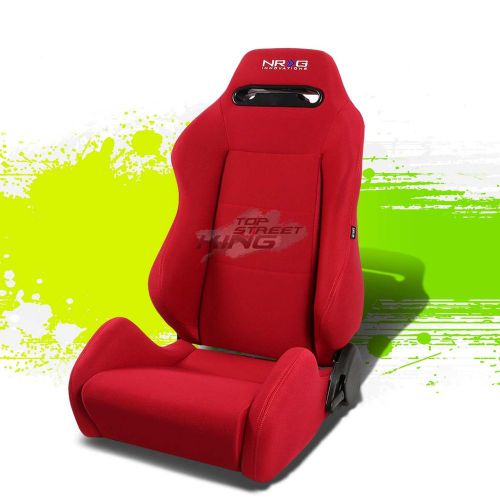 Nrg type-r red reclinable jdm sports racing seats+adjustable slider driver side