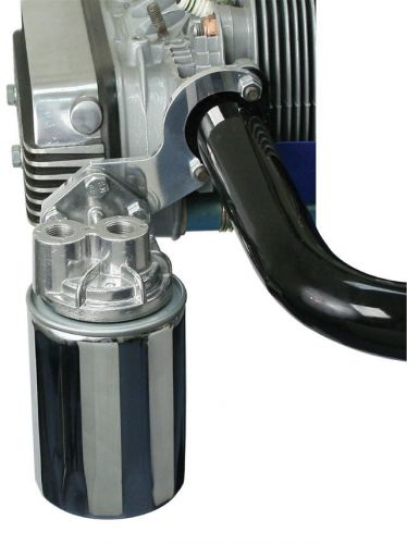 Vw empi air cooled engine exhaust flange outward mount remote oil filter bracket
