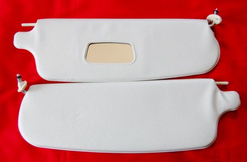 Vw karmann ghia 1965-1974, brand new!!! white vinyl sun visors with mirror, pair