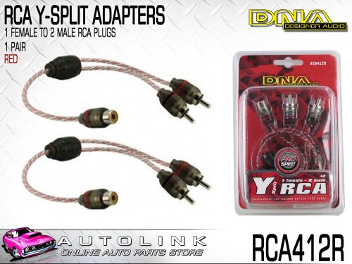 Dna y-split 1 female to 2 male pro spec rca&#039;s, length - 22cm (pair) red cable