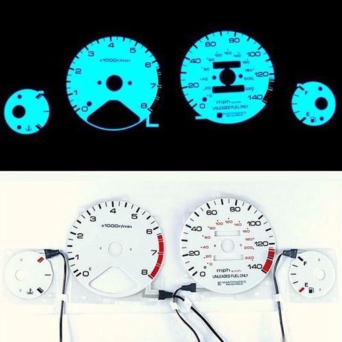 Indiglo glow gauge dash white face el cluster for honda accord 94-95