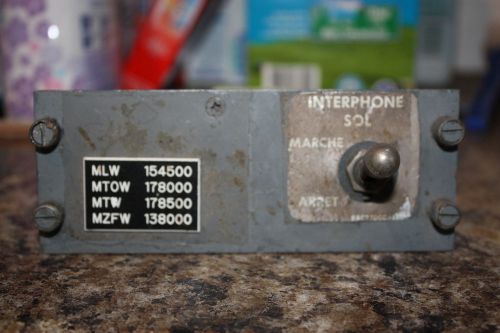 Boeing 727 interphone panel