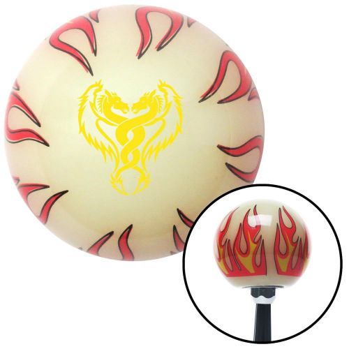 Yellow dual dragons ivory flame shift knob with m16 x 1.5 insertknobs rack