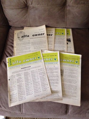 The alfa owner romeo owners club newsletter 1968 lot of 12