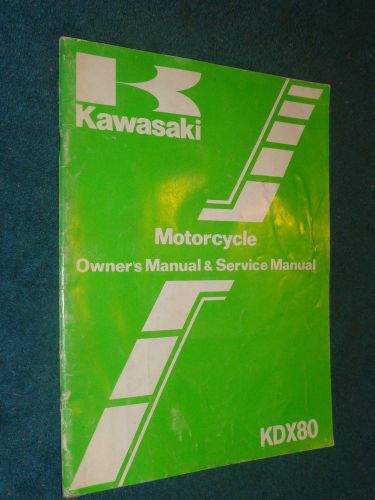 1981 kawasaki kdx80 owners / service manual original book
