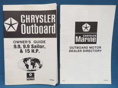 Chrysler marine outboard owner’s guide 9.9, 9.9 sailor &amp; 15 hp 1982