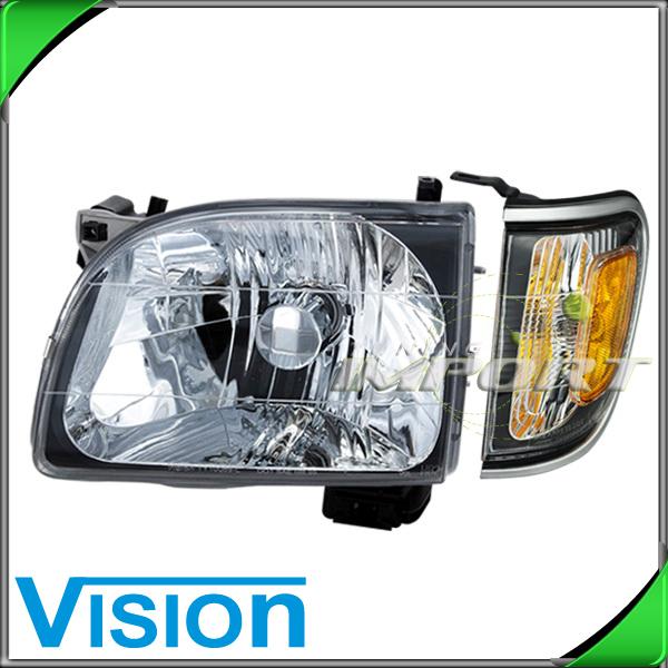 Driver side headlight w/corner light lamp+mist silver bezel 01-04 toyota tacoma