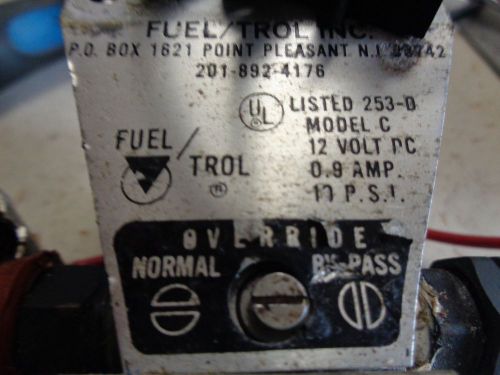 Fuel/trol solinoid, fuel shut-off model c 12v .9a 17psi