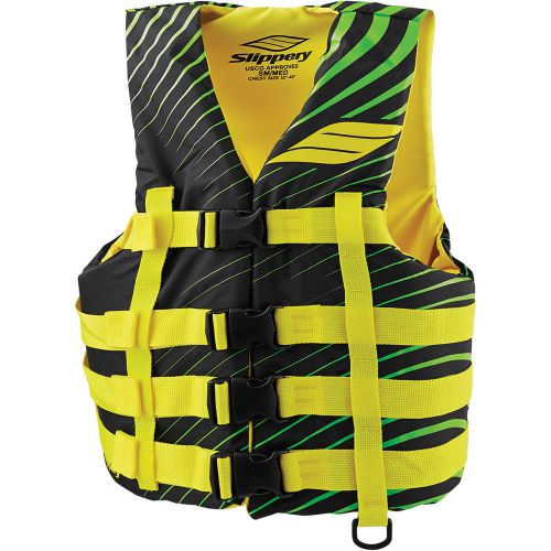 Slippery hydro nylon life vest green/yellow