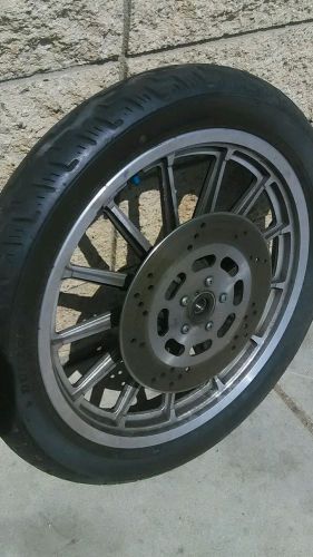 13 spoke harley 19 inch factory mag wheel with rotor and tire