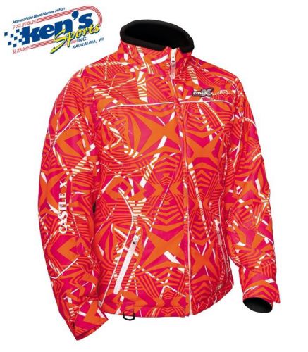 Castle x women&#039;s orange/pink cozmo twist-13 se snowmobile jacket 70-272_