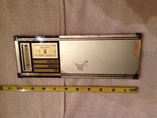 Vintage automobile accessory mirror w/ thermometer - gunter bros. pittsburgh pa