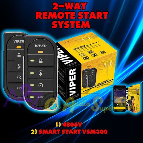 New viper 4806v 2 way car alarm and remote start + vsm300 smart start