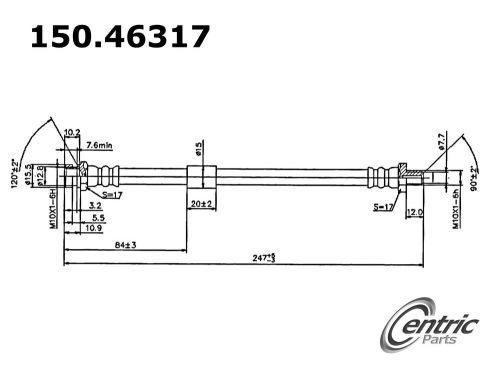 Brake hydraulic hose centric 150.46317 fits 13-16 mitsubishi lancer