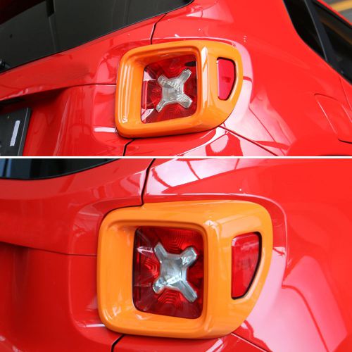 Exterior tail rear light lamp full cover trim 2pcs for jeep renegade 2015 orange