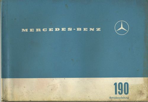 Mercedes-benz 190 190c owner&#039;s manual book in german