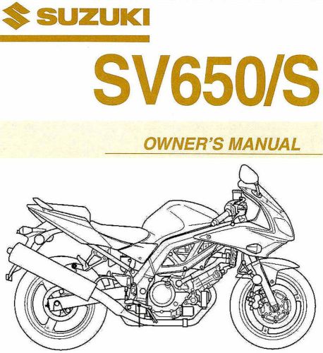 2003 suzuki sv650 &amp; sv650s motorcycle owners manual -sv 650 s-suzuki-sv650
