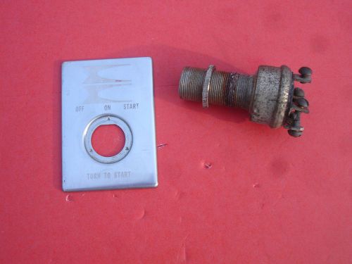 Vintage original boat ignition switch dash plate &amp; switch chris craft century