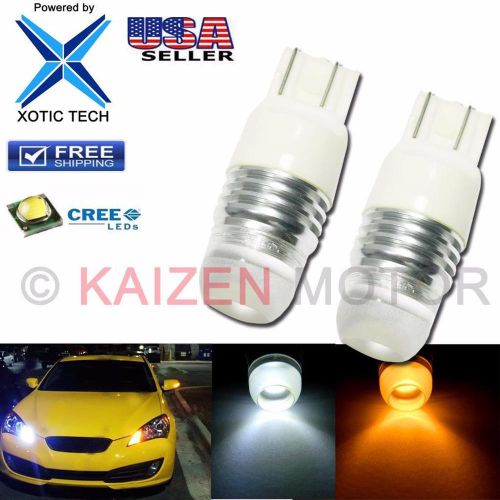 2x dual color 7440 7443 7444 switchback projector led bulbs turn signal lights