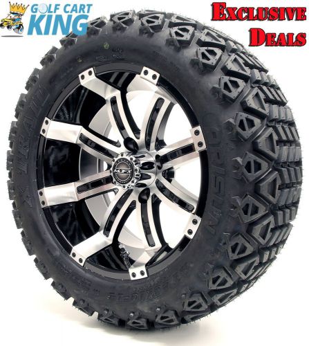 14&#034; madjax octane machined/black wheel and 23x10-14 golf cart 4-ply tire combo
