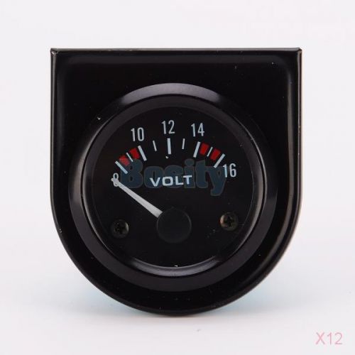 12x 52mm car motor auto voltmeter digital led 8-16 volt voltage gauge