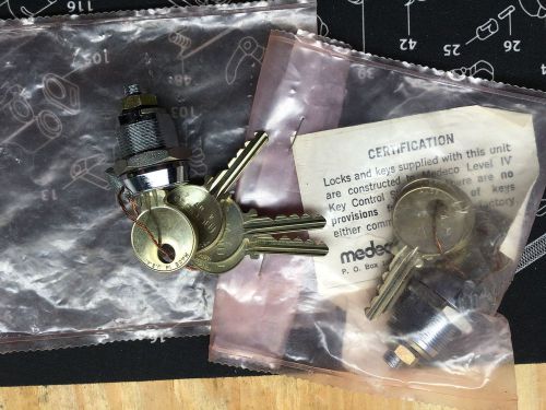 2 medeco lock assemblys with keys nos