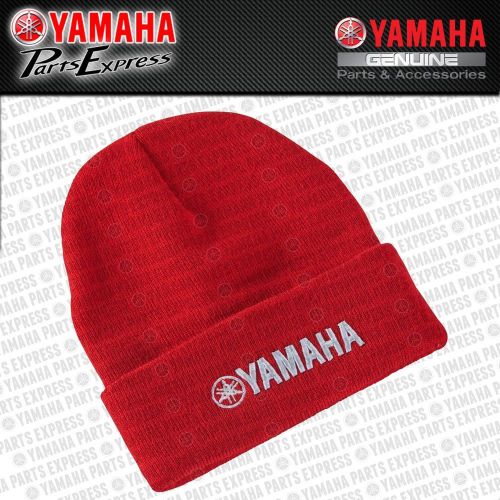 New genuine yamaha red roll up beanie winter hat yzf yfz yxz ttr smb-04hro-rd-ns
