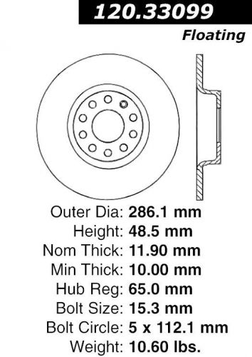 Disc brake rotor-high performance slotted centric 126.33099sl