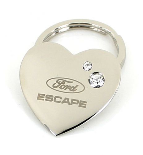 Ford escape heart keychain w/ 2 swarovski crystals
