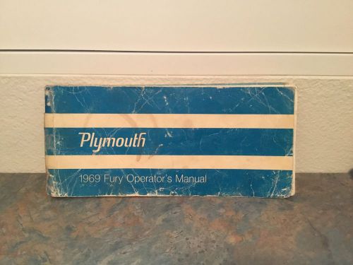 1969 plymouth fury owners manual oem original